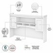 UrbanPro L Desk 5 Pc Office Set with Storage in White & Gray - Engineered Wood