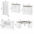 UrbanPro L Desk 5 Pc Office Set with Storage in White & Gray - Engineered Wood