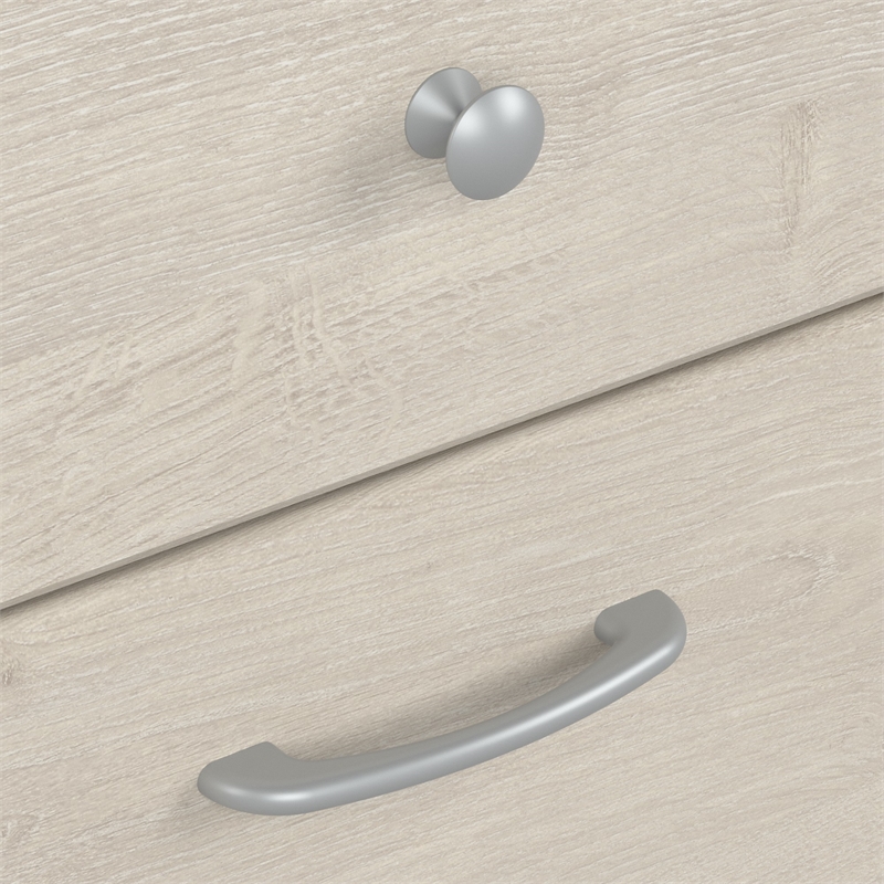 UrbanPro Engineered Wood 60W L Shaped Computer Desk w/ Hutch in Linen White Oak