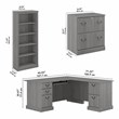 UrbanPro L Shaped Desk with Storage Set in Modern Gray - Engineered Wood