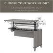UrbanPro Sit-Stand L Desk with Hutch and File Cabinet in Gray - Engineered Wood