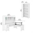 UrbanPro Sit to Stand L Desk with Hutch and Bookcase in White - Engineered Wood