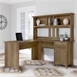 UrbanPro 60W L Shaped Desk with Hutch in Reclaimed Pine - Engineered Wood