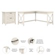 UrbanPro L Shaped Engineered Wood Desk with Lateral File Cabinet in White