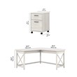UrbanPro L Shaped Engineered Wood Desk with Lateral File Cabinet in White