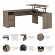 UrbanPro 72W 3 Position Sit to Stand L Desk in Ash Gray - Engineered Wood