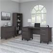 UrbanPro 60W Desk with File Cabinet and Bookcase in Storm Gray - Engineered Wood