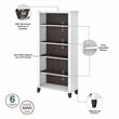 UrbanPro 60W L Desk with Hutch and Bookcase in White/Gray - Engineered Wood