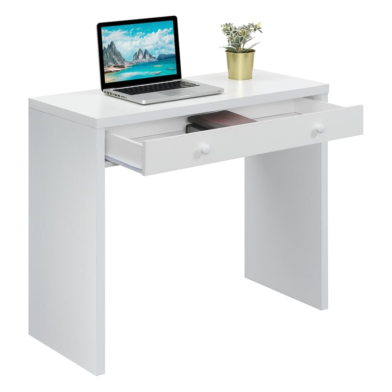 Urbanpro Contemporary 36-inch Desk with Drawer in White Wood Finish