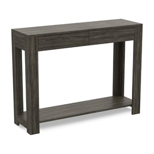 UrbanPro 40&quotL 2-Drawers 1-Shelf Console Table in Dark Gray Wood