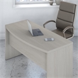 UrbanPro Contemporary Engineered Wood L-Shaped Bow Front Desk in Gray Sand