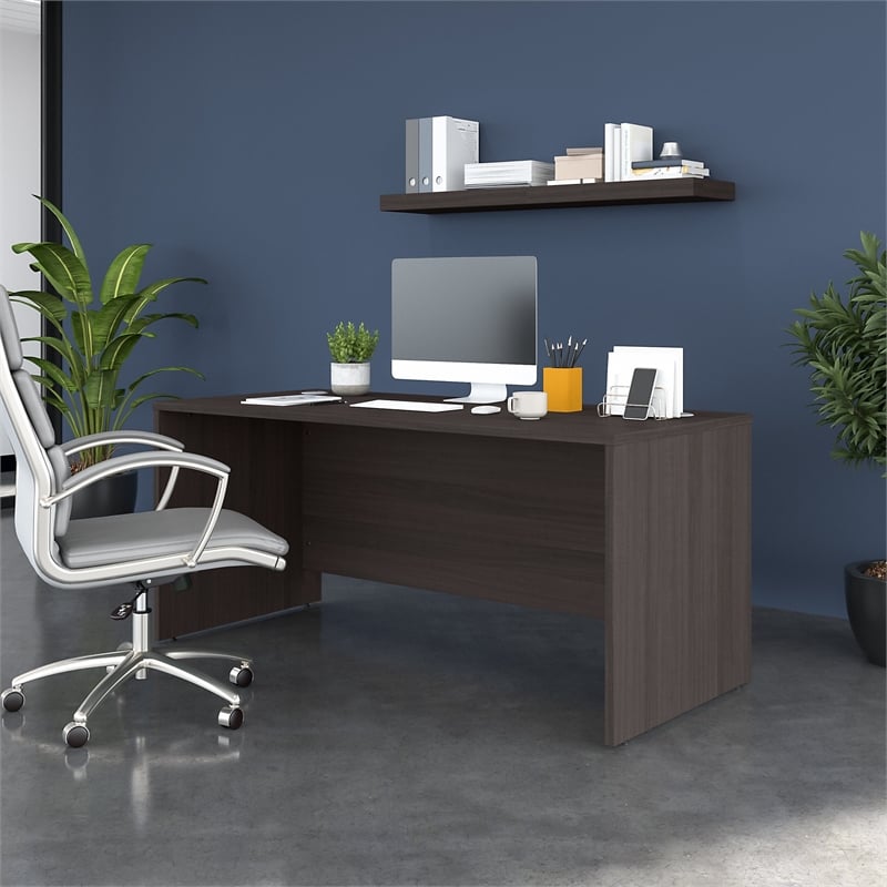UrbanPro Contemporary Engineered Wood Office Desk in Storm Gray