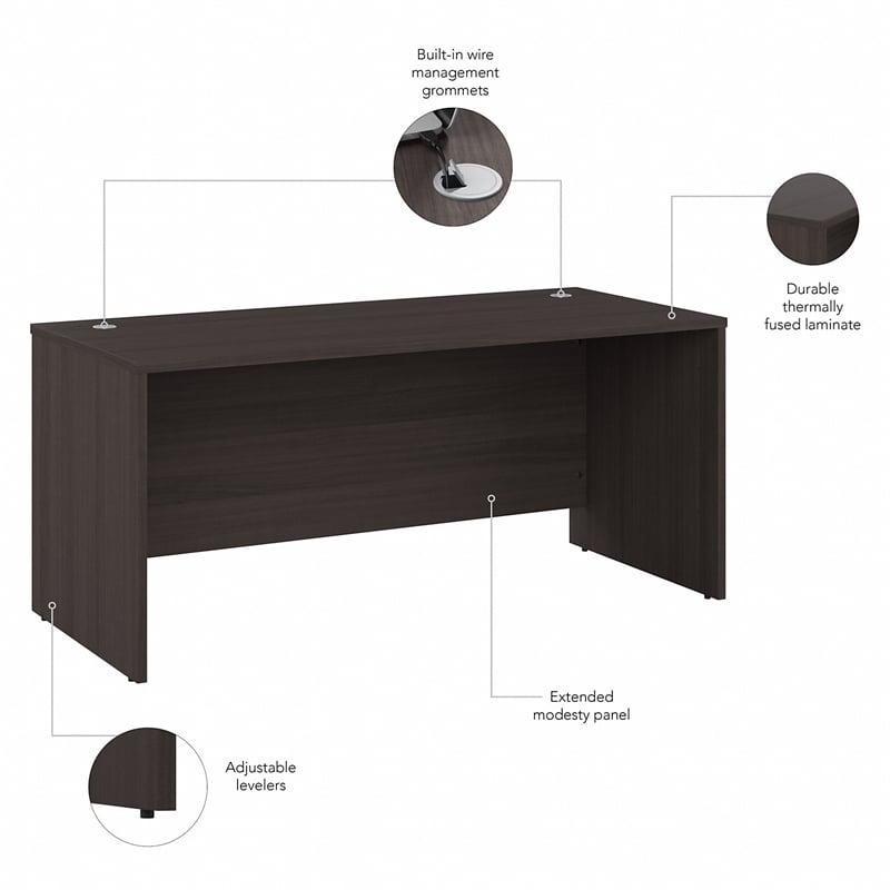 UrbanPro Contemporary Engineered Wood Office Desk in Storm Gray