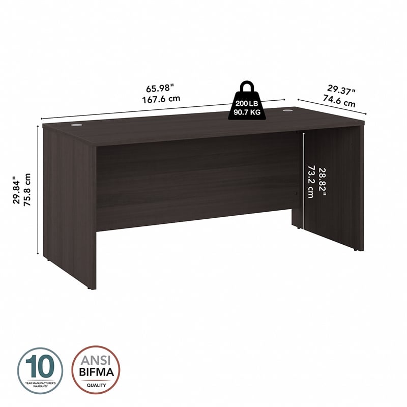 UrbanPro Contemporary Engineered Wood Office Desk in Storm Gray