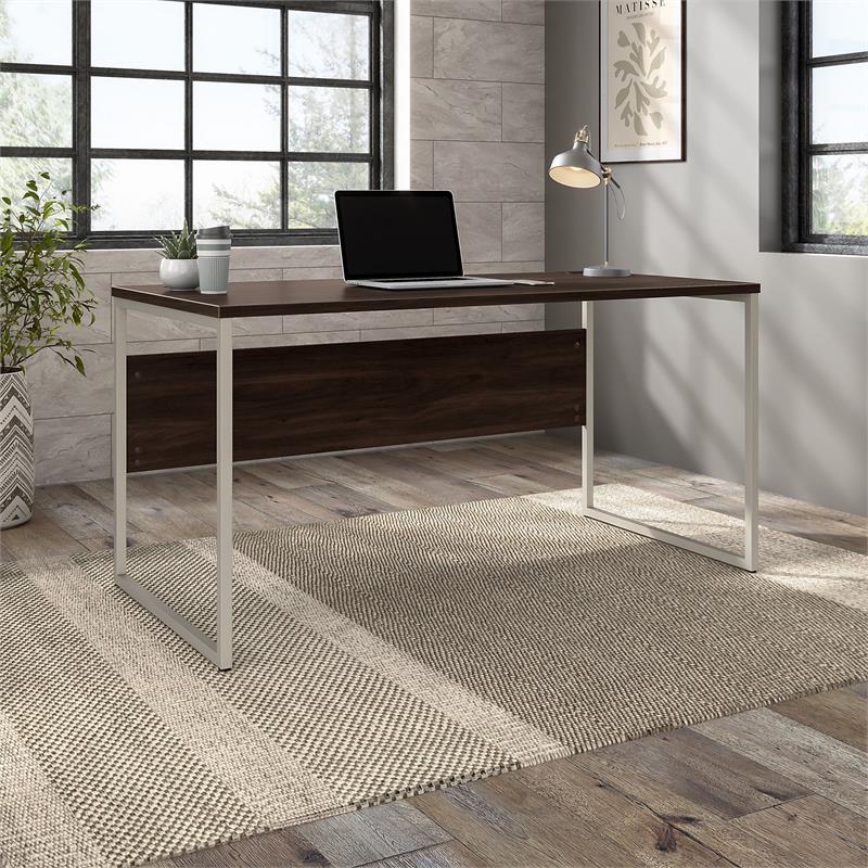 UrbanPro Engineered Wood Computer Table Desk with Metal Legs in Black Walnut