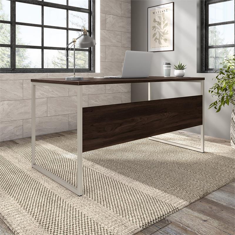 UrbanPro Engineered Wood Computer Table Desk with Metal Legs in Black Walnut