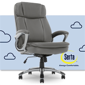 UrbanPro Modern Big and Tall Executive Office Chair Gray Bonded Leather