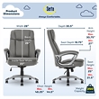 UrbanPro Modern Big and Tall Executive Office Chair Gray Bonded Leather