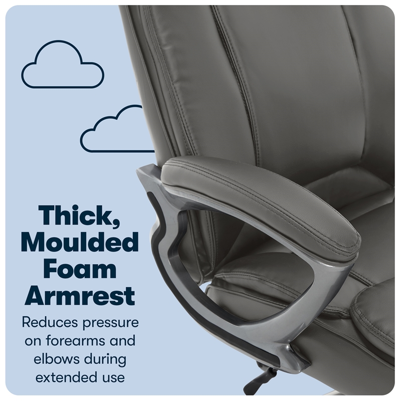 UrbanPro Modern Big and Tall Executive Office Chair Gray Bonded Leather