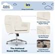 UrbanPro Upholstered Fabric Home Office Chair w/ Memory Foam Cushioning in Ivory