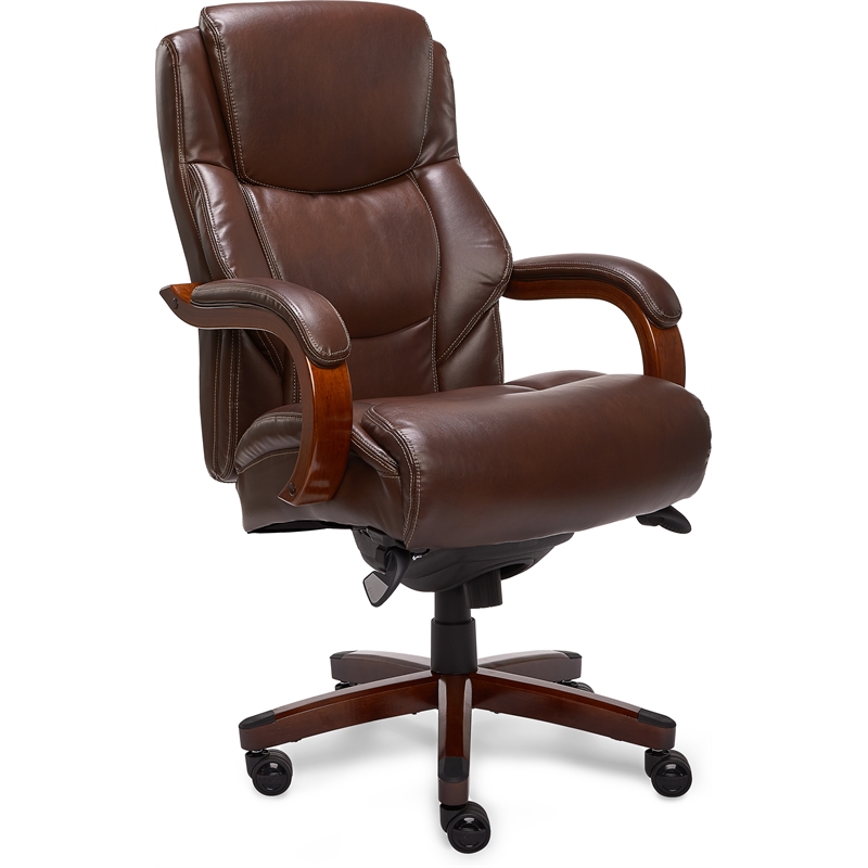 UrbanPro Upholstered Faux Leather Executive Office Chair in Chestnut Brown