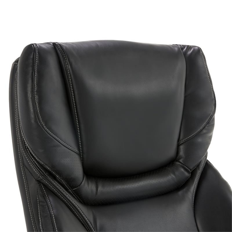 UrbanPro Conway Big and Tall Executive Office Chair with Wood Accents Black