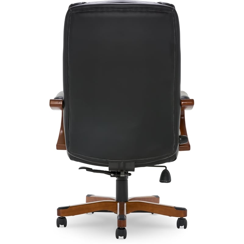 UrbanPro Conway Big and Tall Executive Office Chair with Wood Accents Black