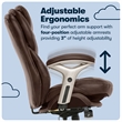 UrbanPro Modern Faux Leather Executive Office Chair with Casters in Brown