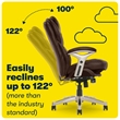 UrbanPro Modern Faux Leather Executive Office Chair with Casters in Brown
