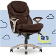 UrbanPro Modern Faux Leather Executive Office Chair with Casters in Brown