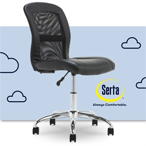 UrbanPro Essentials Ergonomic Armless Low-Back Computer Swivel Task Chair Black