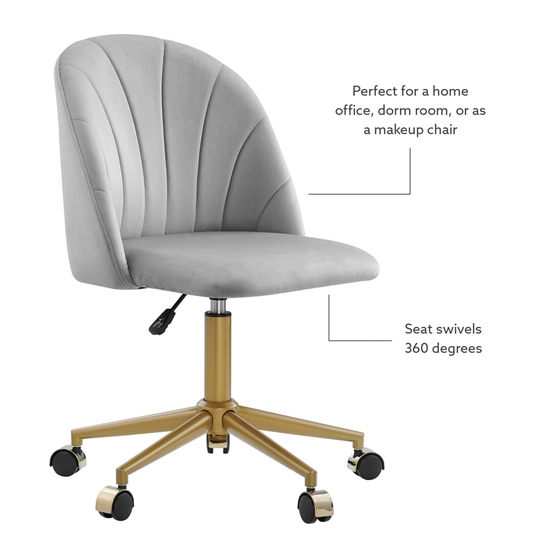 UrbanPro Modern Metal Office Desk Chair in Light Gray Finish