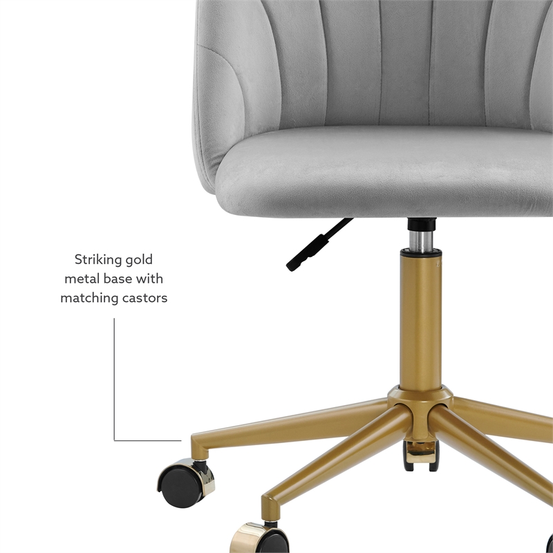 UrbanPro Modern Metal Office Desk Chair in Light Gray Finish