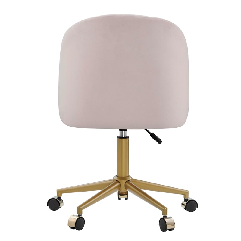 UrbanPro Modern Metal Office Desk Chair in Blush Pink Finish