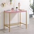UrbanPro Modern Wood Writing Desk with USB Port in Pink Finish