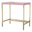 UrbanPro Modern Wood Writing Desk with USB Port in Pink Finish