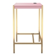 UrbanPro Modern Wood Writing Desk with USB Port in Pink Finish