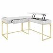 UrbanPro Modern Wood 2-Piece Writing Desk Set in White Finish