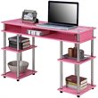 UrbanPro Contemporary No Tools Student Desk in Pink Wood Finish