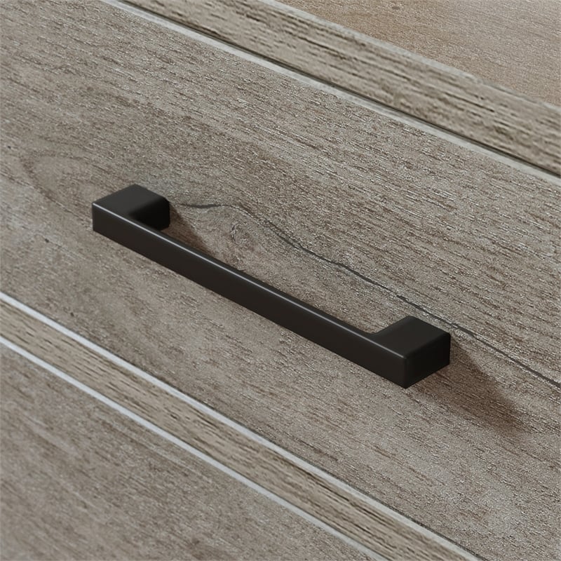 UrbanPro Modern Engineered Wood / Metal L-Desk in Mystic Oak Finish