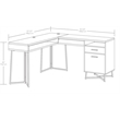 UrbanPro Modern Engineered Wood and Metal L-Desk in Brew Oak