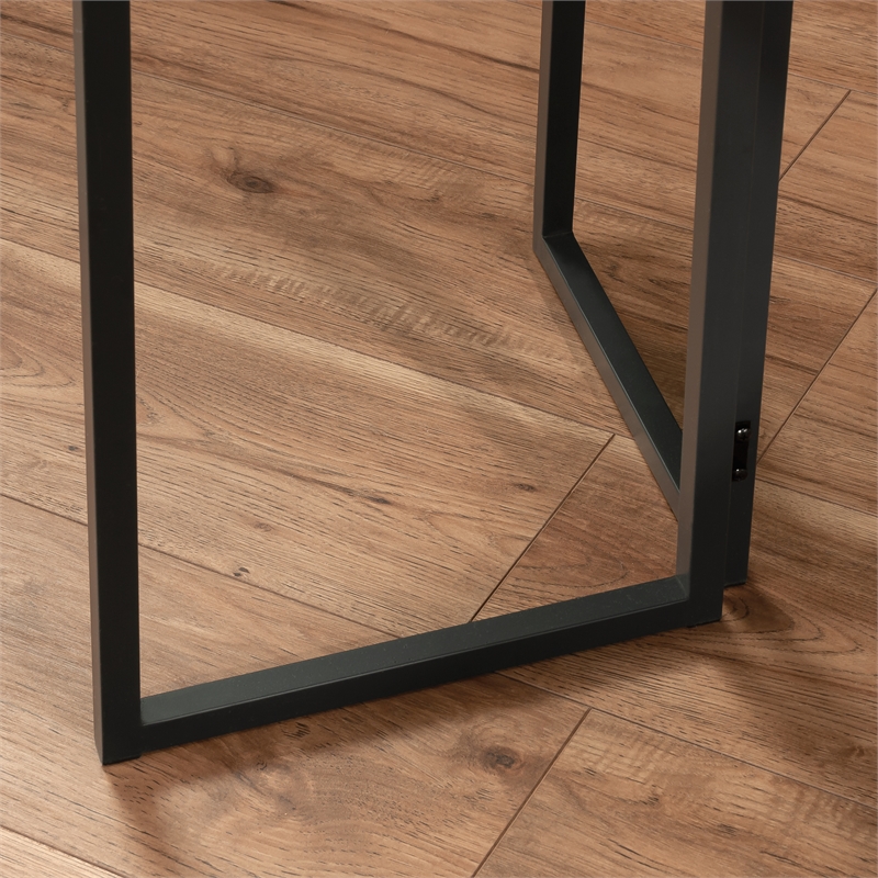 UrbanPro Modern Engineered Wood and Metal L-Desk in Brew Oak