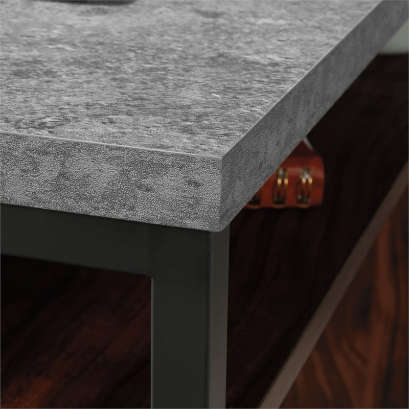 UrbanPro Modern Engineered Wood and Metal Desk in Rich Walnut