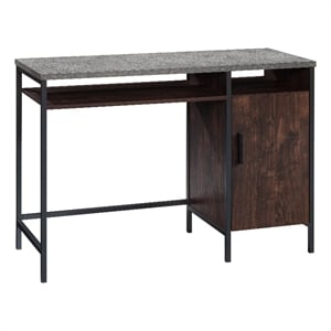 UrbanPro Modern Engineered Wood and Metal Desk in Rich Walnut