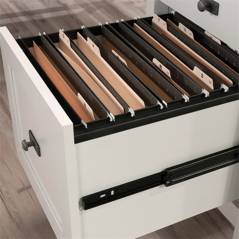 UrbanPro Modern Engineered Wood L-Shaped Desk in White Finish