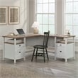 UrbanPro Modern Engineered Wood L-Shaped Desk in White Finish