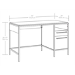 UrbanPro Modern Engineered Wood / Metal Desk in Kiln Acacia/Brown