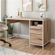 UrbanPro Modern Engineered Wood / Metal Desk in Kiln Acacia/Brown