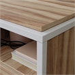 UrbanPro Modern Engineered Wood / Metal Desk in Kiln Acacia/Brown