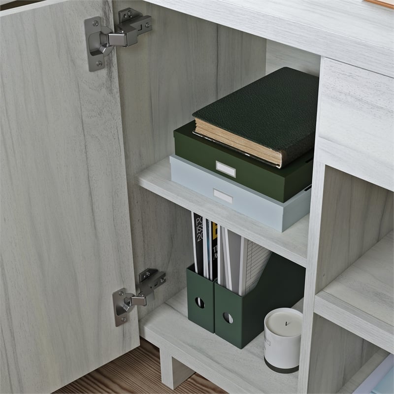 UrbanPro Modern Engineered Wood Desk in Haze Acacia / Natural Finish